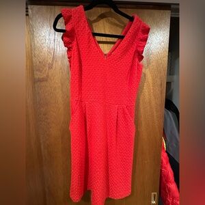 Talitha Vibrant Red Textured Midi Dress